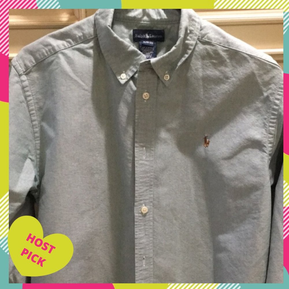 Polo Ralph Lauren Sage Green Button Down Shirt EUC